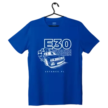 Tričko BMW E30 Vstupuje do bočnej modrej farby