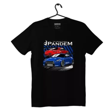Czarny T-shirt koszulka Nissan Skyline R35 Pandem