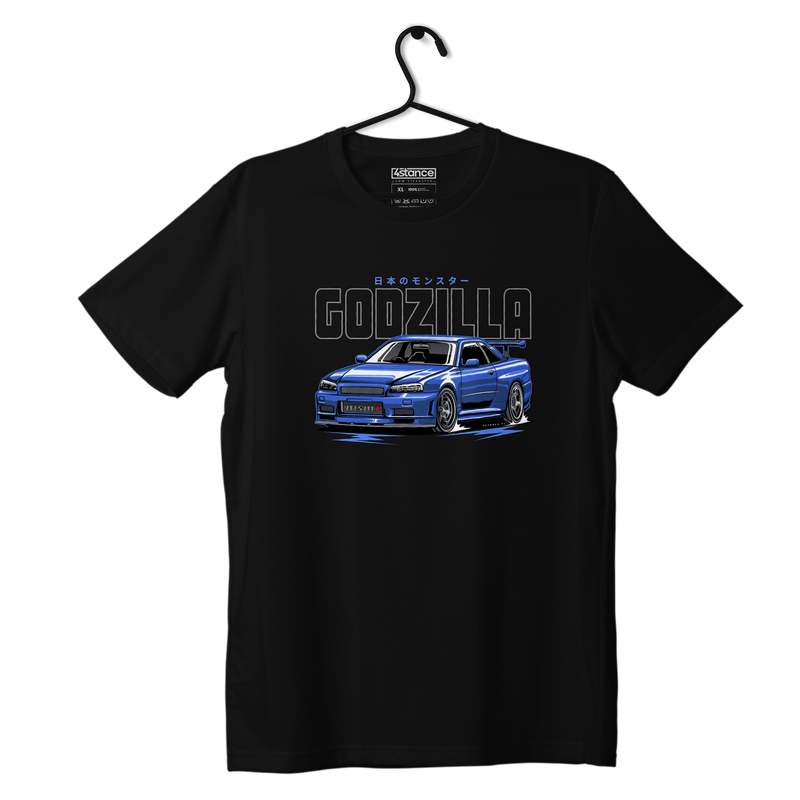 Black T-shirt NISSAN R34 GODZILLA