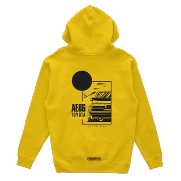 Toyota AE86 yellow hooded sweatshirt