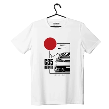 Biały T-shirt INFINITI G35 COUPE JDM