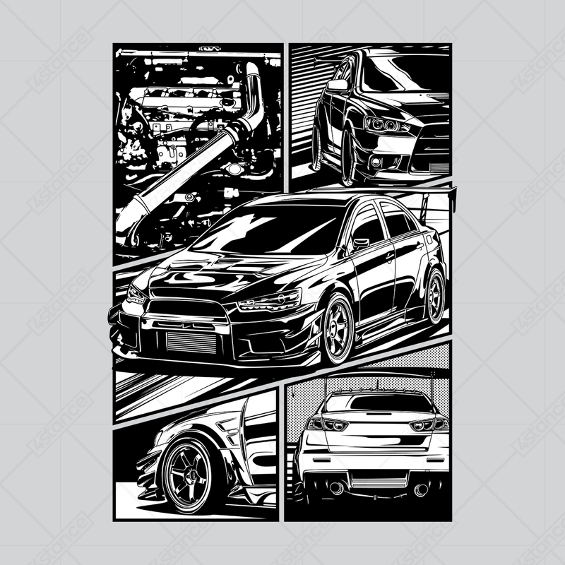 Mug for a fan of Mitsubishi Lancer EVO X sketch JDM