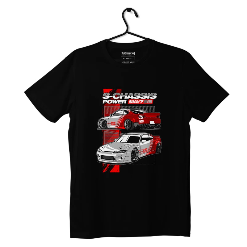 Black Nissan Silvia S15 S-CHASSIS T-shirt