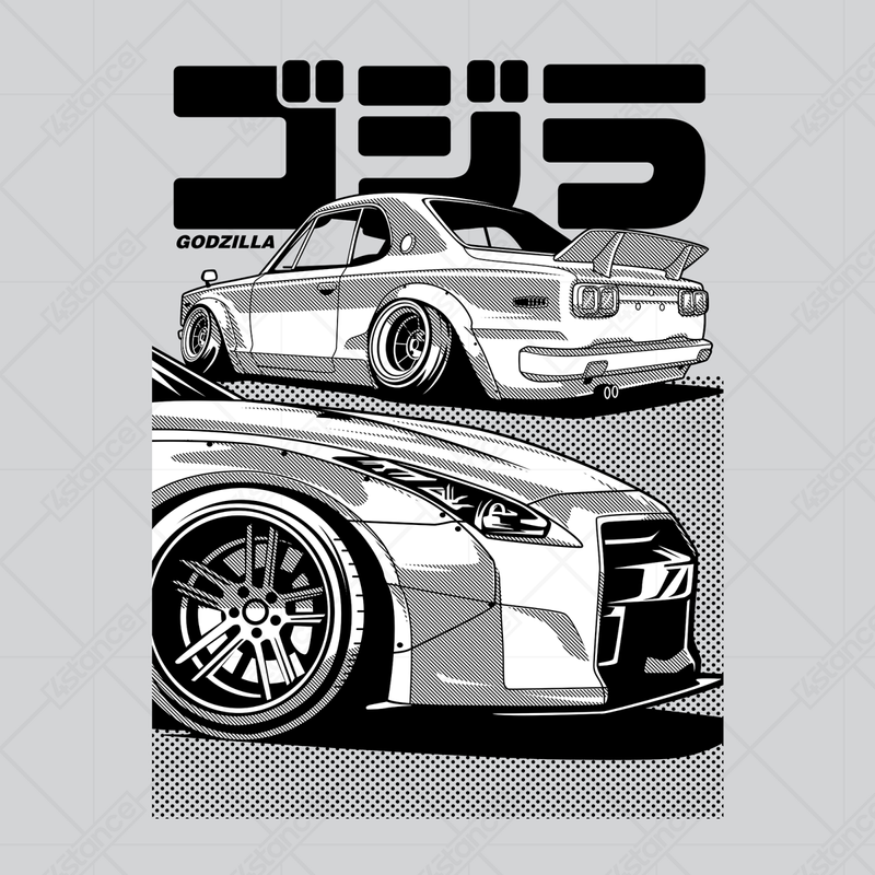 Becher für einen Nissan Skyline GTR GOJIRA Fan