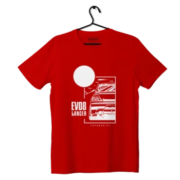 T-shirt Mitsubishi Lancer EVO8 JDM czerwona