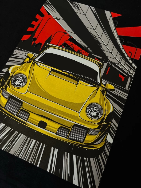 Černá mikina Porsche 911 Turbo Ruf CTR s kapucí