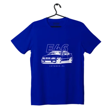 T-shirt koszulka przód BMW E46 niebieska