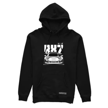 Czarna bluza z kapturem MAZDA RX-7 BW