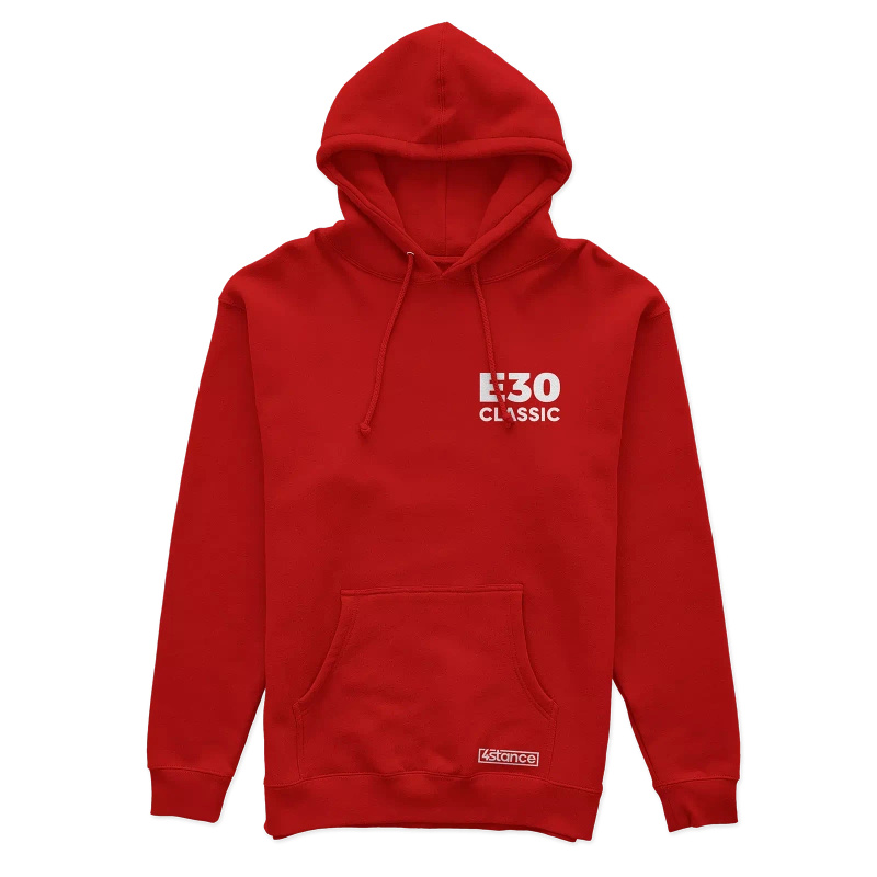 BMW E30 Classic red hooded sweatshirt
