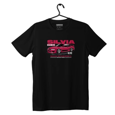 Czarny T-shirt koszulka NISSAN SILVIA S14 WIDE BODY