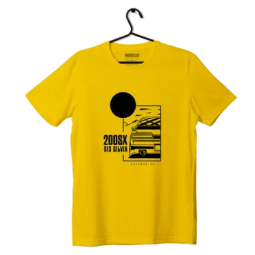 T-shirt koszulka Nissan 200SX S13 JDM żółta