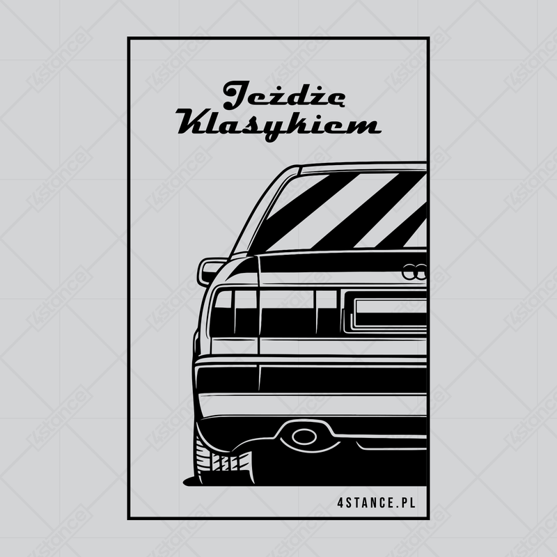 Weißes T-Shirt, Audi 100 C4 Ich fahre einen Klassiker
