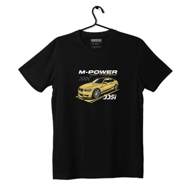 Black T-shirt BMW E90 M3 yellow shirt