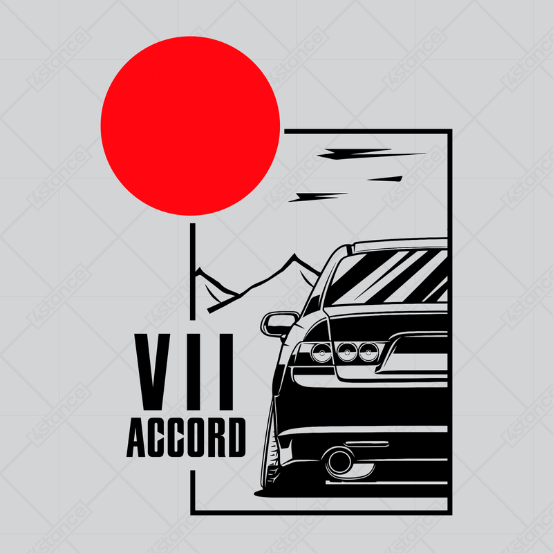 Black T-shirt HONDA ACCORD VII JDM