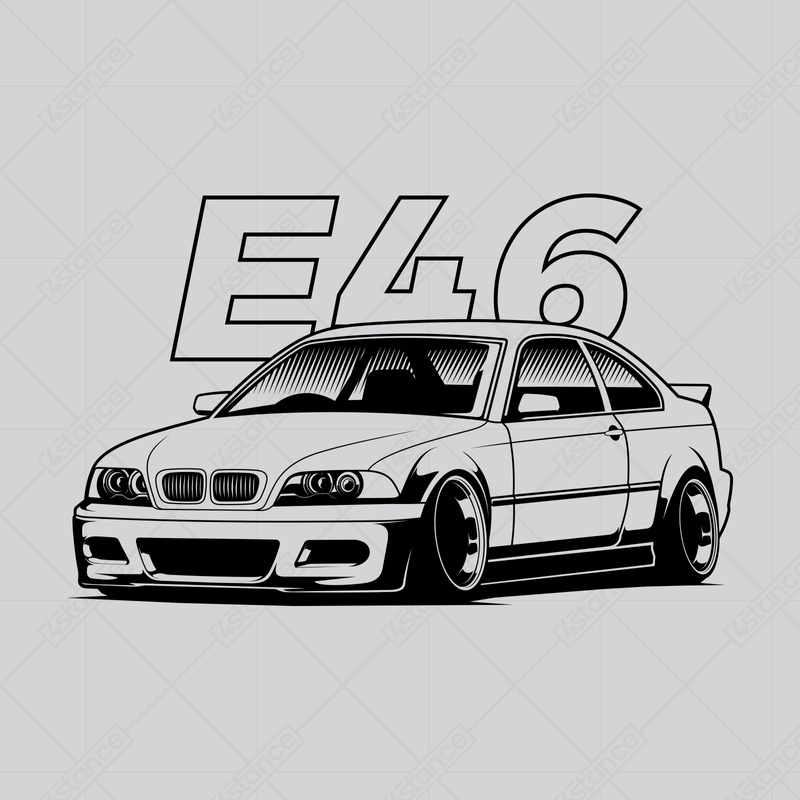 T-shirt front BMW E46 red