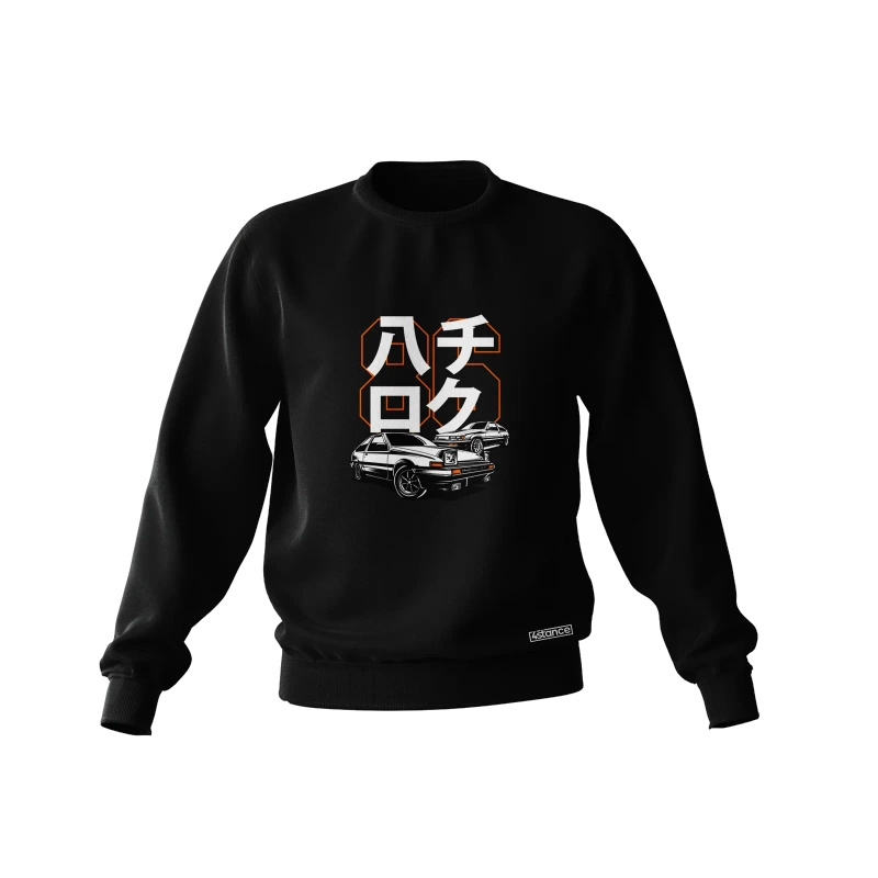 Black Toyota AE86 sweatshirt HACHIROKU