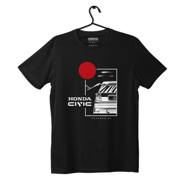 Black T-shirt HONDA CIVIC V JDM