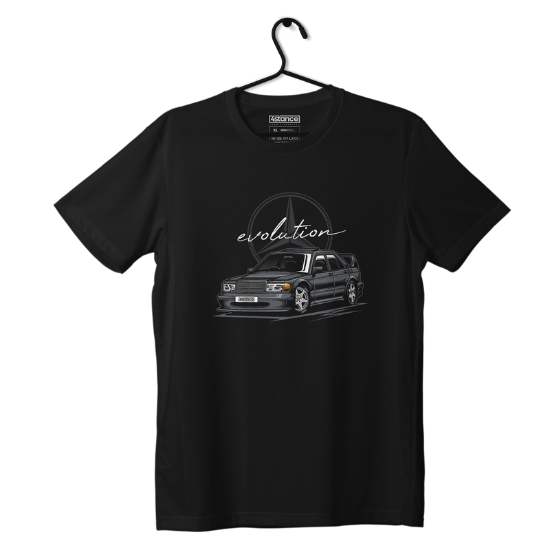 Czarny T-shirt koszulka MERCEDES 190E