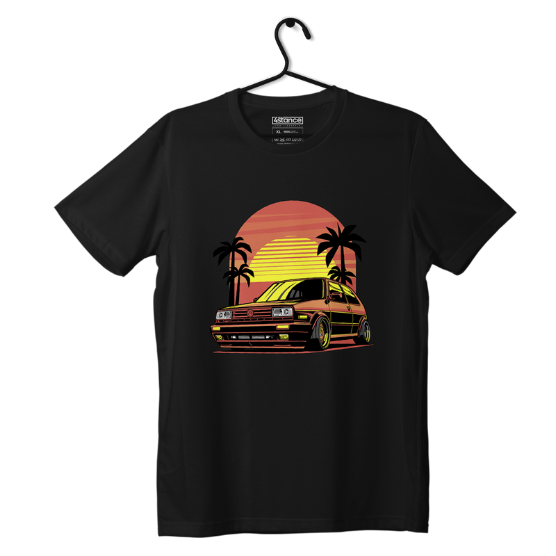 Black VW Golf mk2 Summer T-shirt