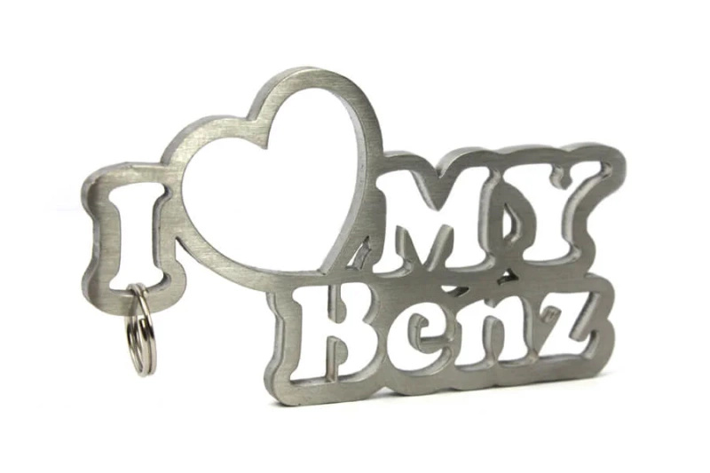 Stainless steel key ring I love my Benz