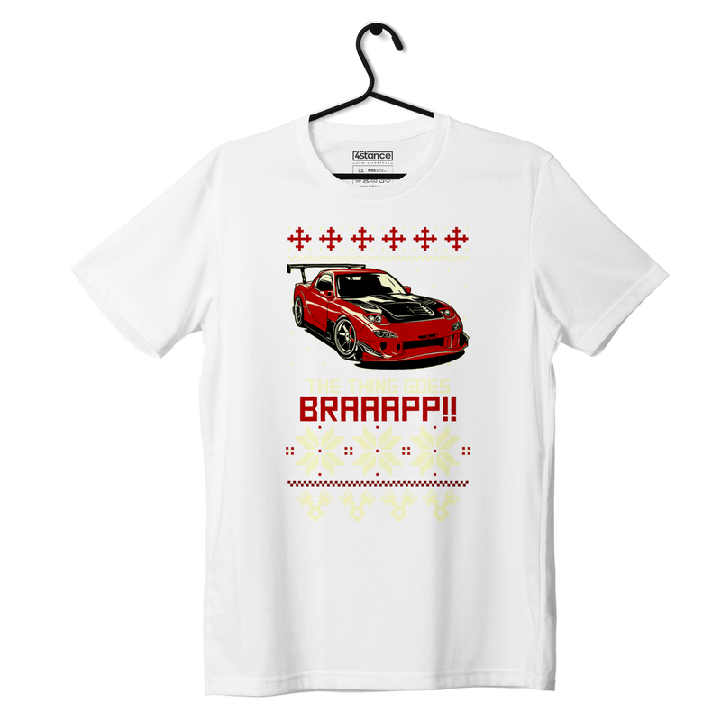 Bílé tričko Mazda RX7 Ugly Christmas Sweater