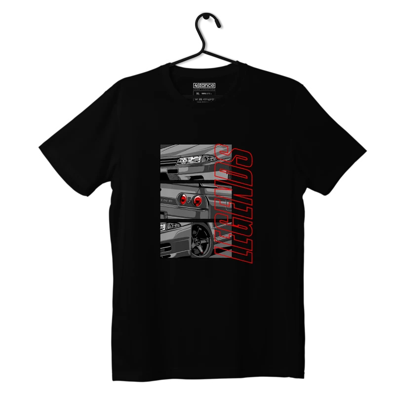 Czarny T-shirt Nissan Skyline GT-R R32 Legends