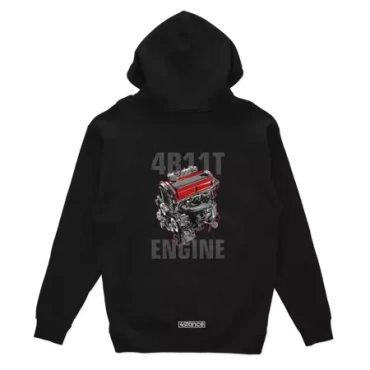 Czarna bluza z kapturem silnik 4B 11T EVO