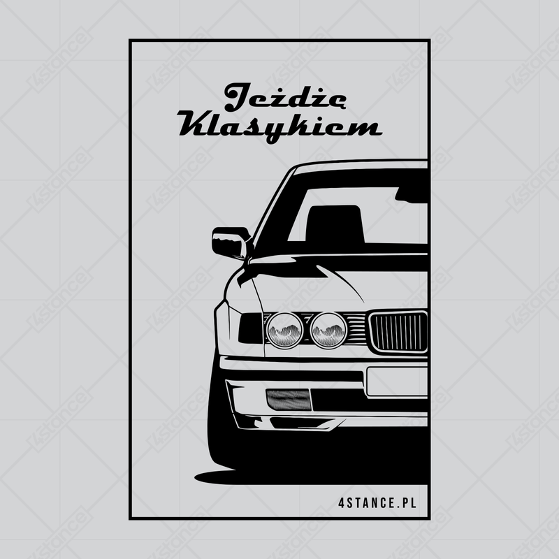 Schwarzes T-Shirt BMW E32 Ich fahre einen Klassiker