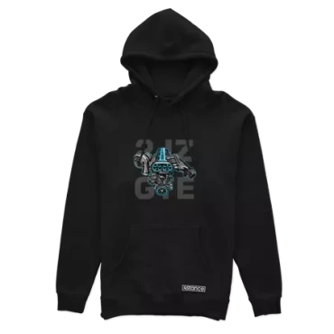 Czarna bluza z kapturem Silnik 2JZ-GTE