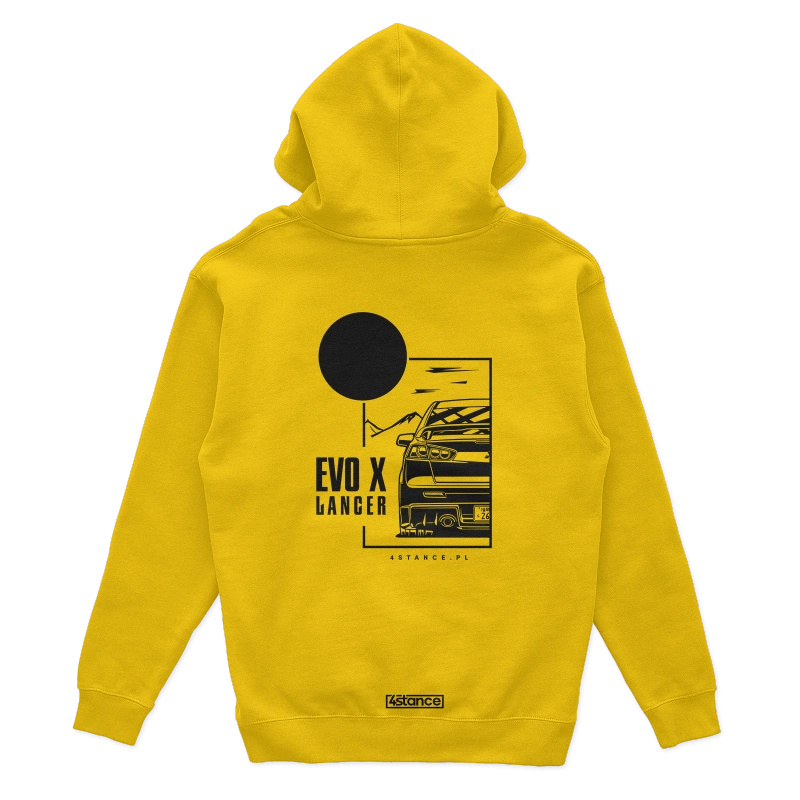 Mitsubishi Lancer Evo X mikina s kapucňou žltá