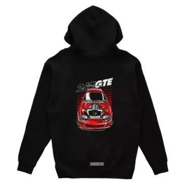 Black hooded sweatshirt Toyota Supra mk4 2JZ