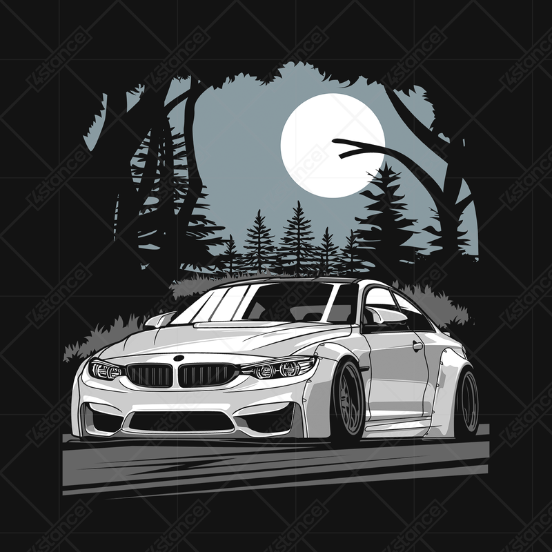 Schwarzes T-shirt BMW M4 F82
