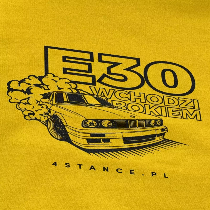 BMW E30 Kangaroo Sweatshirt Enters side drift yellow