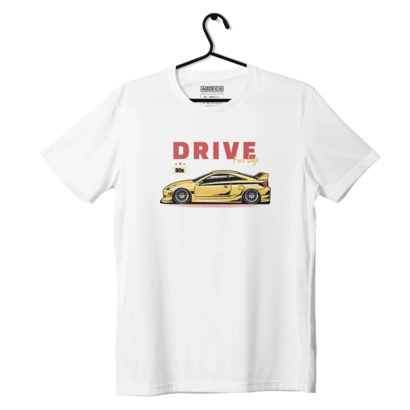 Weißes T-Shirt TOYOTA CELICA VII Drive for life