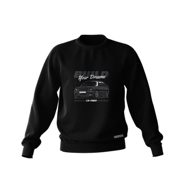 Čierna mikina BMW E30 Build your dreams