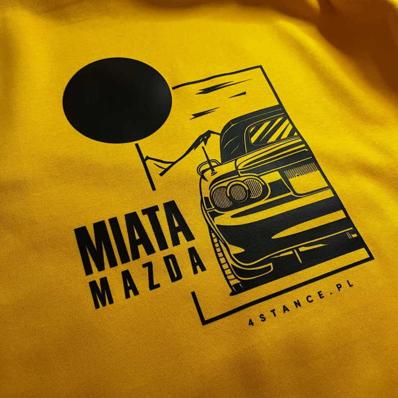 Mazda Miata Kapuzenpulli mit Dach gelb