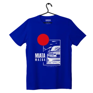 T-shirt koszulka Mazda Miata z dachem niebieska