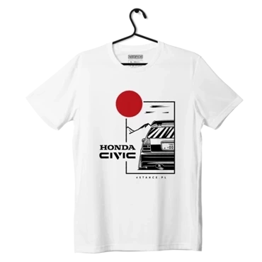 Biały T-shirt koszulka HONDA CIVIC V JDM