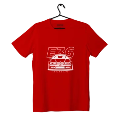 T-shirt koszulka przód BMW E36 czerwona