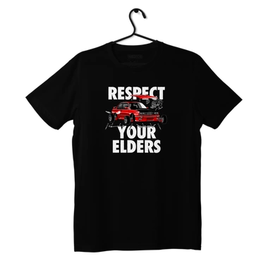 Czarny T-shirt koszulka BMW E30 RESPECT YOUR ELDERS