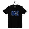 Black T-shirt Nissan Skyline GT-R R35 Blue