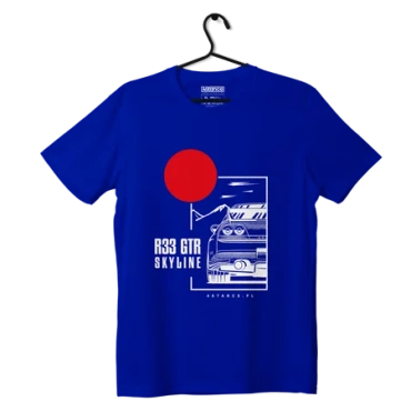 T-shirt koszulka Nissan Skyline 33 GTR niebieska