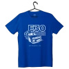 BMW E30 T-Shirt Seitlich einfahrend blau