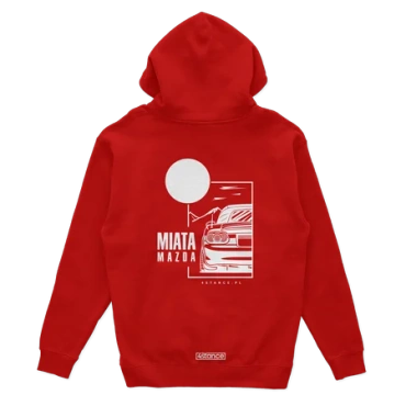 Bluza z kapturem Mazda Miata z dachem czerwona