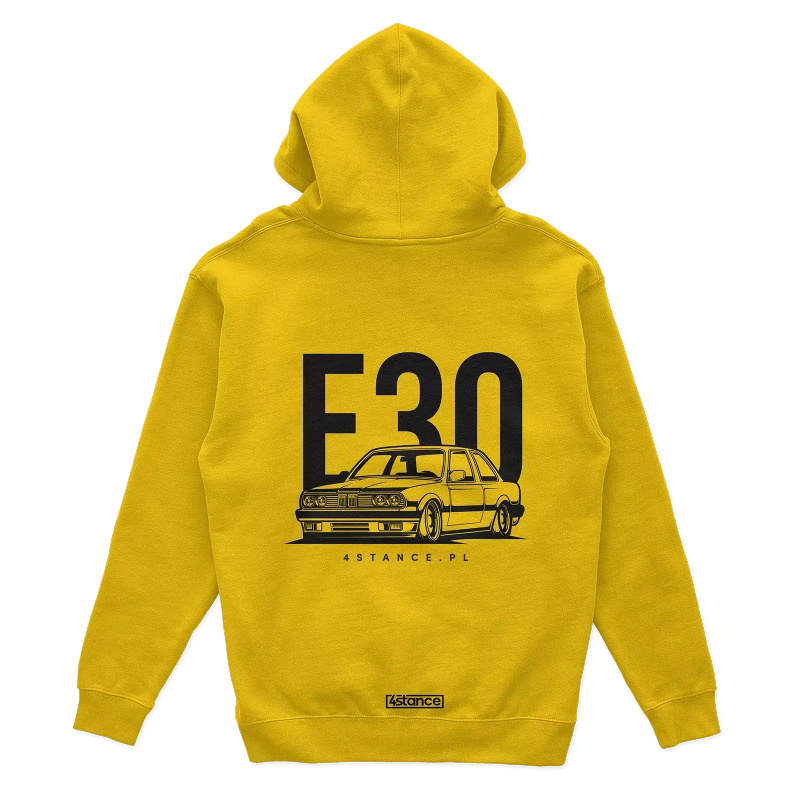 BMW E30 Classic Yellow mikina s kapucí