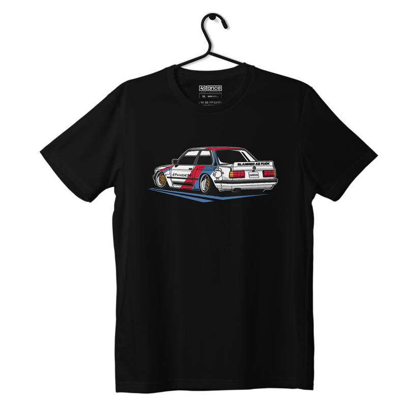Schwarzes T-shirt BMW E30 Pandem