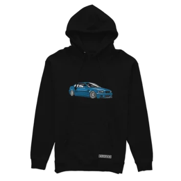 Czarna bluza z kapturem niebieskie BMW M3 E46