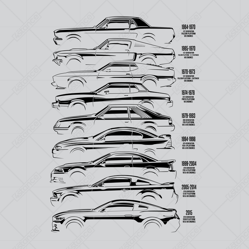 Schwarzes FORD Mustang Geschichte Sweatshirt