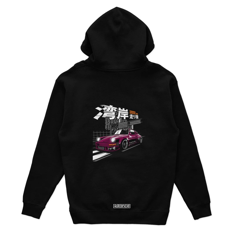 Schwarzer Porsche 930 Kapuzenpullover