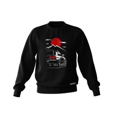 Čierna mikina NISSAN R34 MOUNTAINS